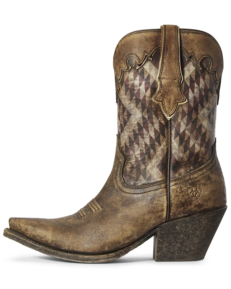 Ariat Women's Gemma Southwestern Print Western Boots - Snip Toe
