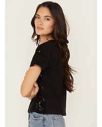 Shyanne Women's Last Night Lace Short Sleeve Cropped Graphic Tee