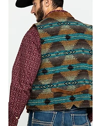 Scully Leatherwear Men's Southwestern Knit Back Suede Vest