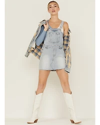 Cleo + Wolf Women's Light Wash Denim Skirtall