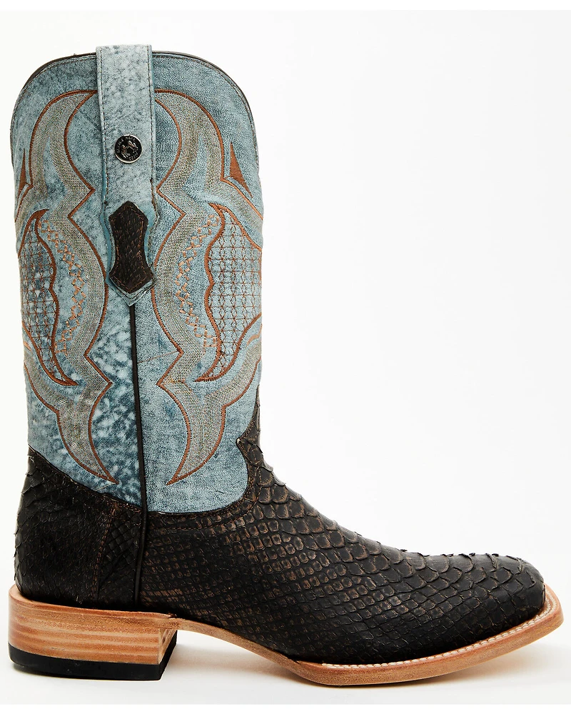 Tanner Mark Men's Python Exotic Western Boots - Broad Square Toe
