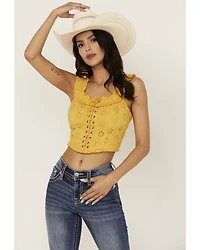 Rock & Roll Denim Women's Eyelet Corset Tank Top