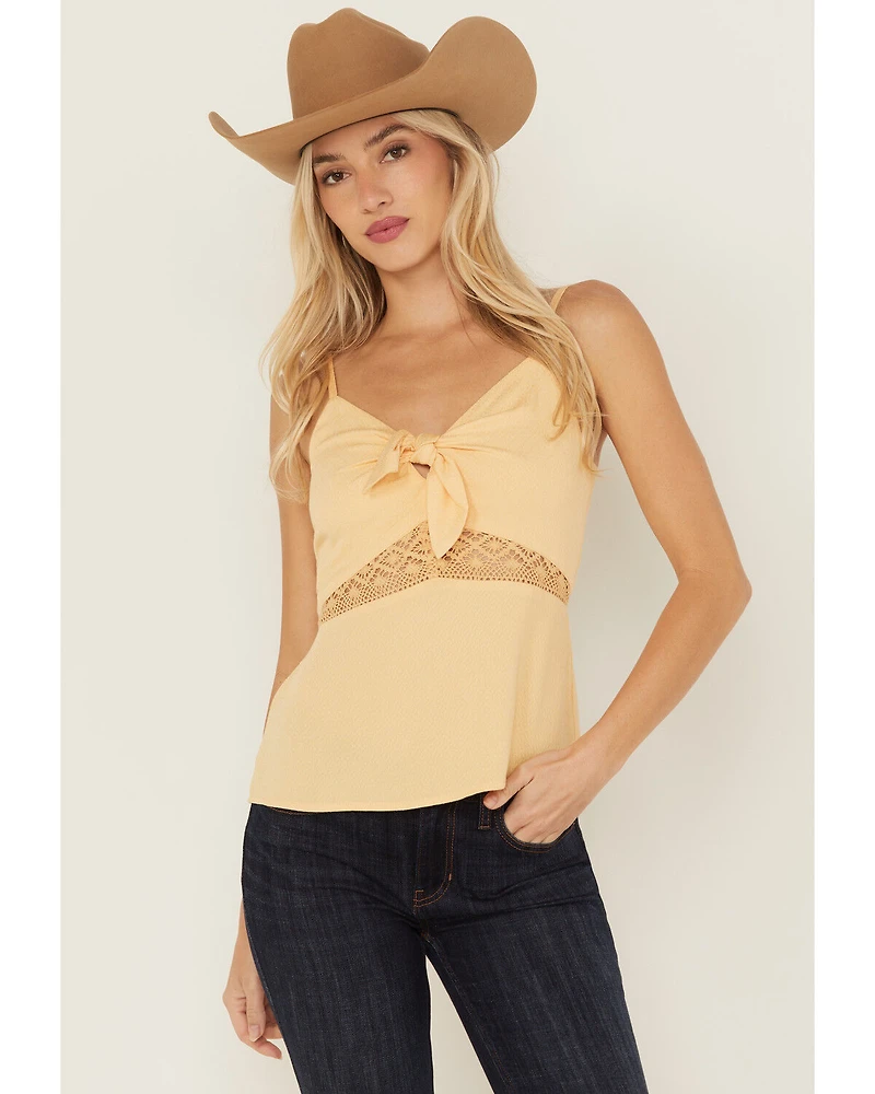 Idyllwind Women's Lace Inset Tie-Front Cami