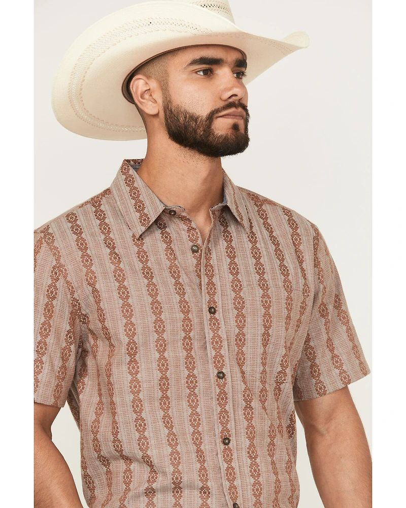 Cody James Men's Delaware Striped Short Sleeve Button-Down Stretch Western Shirt