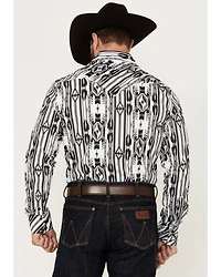 Rock & Roll Denim Men's Modern Fit Southwestern Print Long Sleeve Snap Stretch Western Shirt
