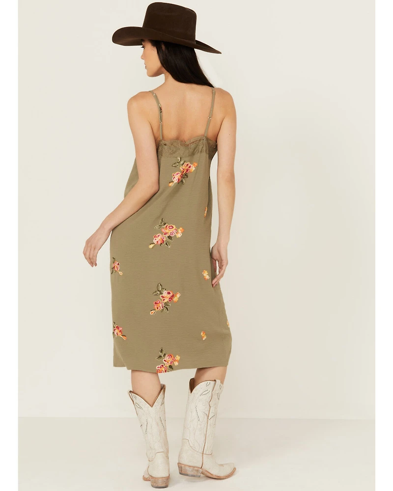 Wild Moss Women's Embroidered Midi Dress