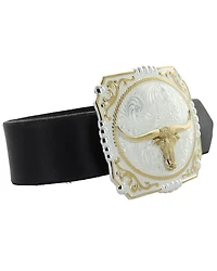 Montana Silversmiths Dual-Tone Cowboy Cameo Longhorn Buckle
