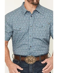RANK 45® Men's River Rangers Southwestern Print Short Sleeve Snap Western Shirt