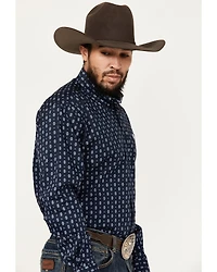Cinch Men's Geo Print Long Sleeve Button-Down Western Shirt