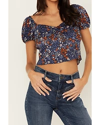 Idyllwind Women's Deerbrok Ditsy Print Puff Sleeve Top