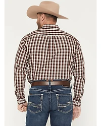 Ariat Men's Wrinkle Free Atlas Plaid Print Fitted Long Sleeve Button-Down Western Shirt