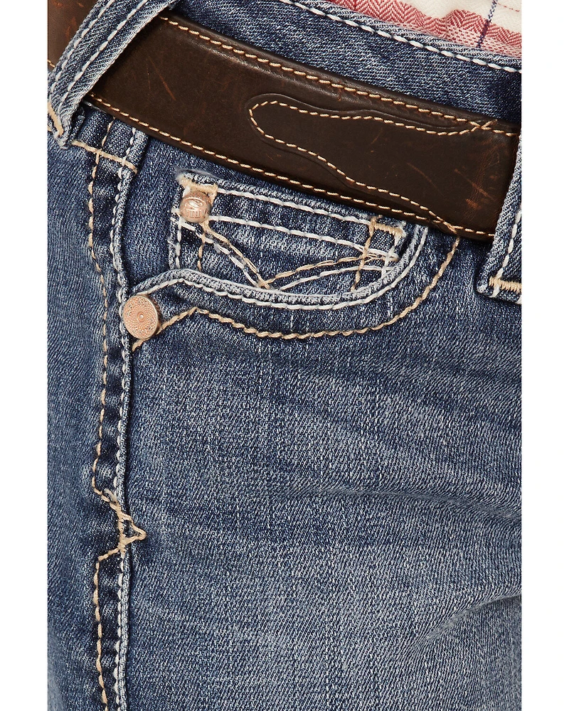 Ariat Girls' Medium Wash Eleanor Whipstitch Stretch Slim Bootcut Jeans