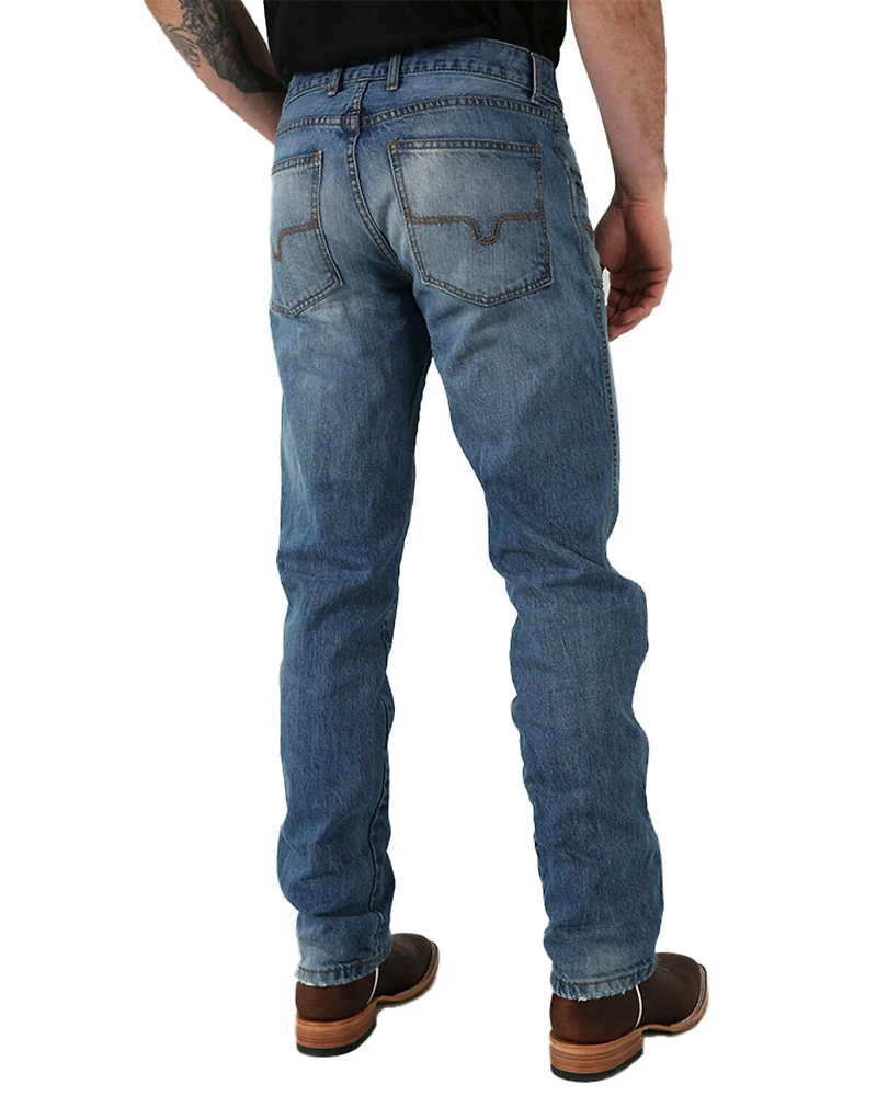 Kimes Ranch Men's Light Wash Barney Mid Rise Slim Bootcut Rigid Denim Jeans