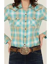 Ariat Women's Plaid Print Long Sleeve Snap Western Shirt