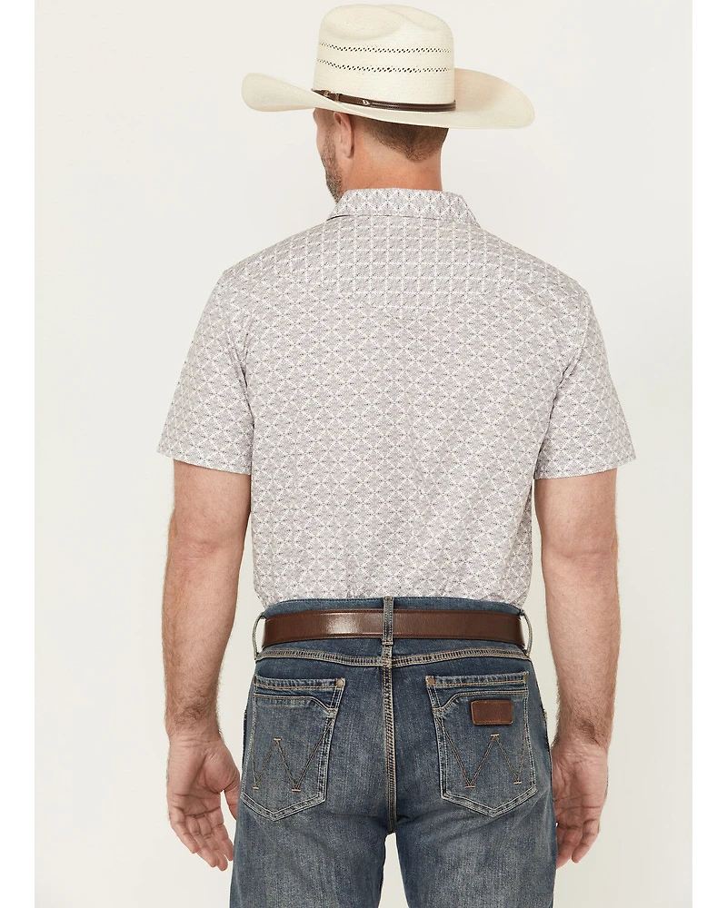 Gibson Trading Co Men's Purple Hazed Medallion Print Short Sleeve Pearl Snap Western Shirt