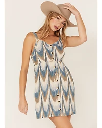 Shyanne Women's Southwestern Print Button-Front Mini Dress