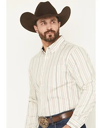 RANK 45® Men's Rocky Peak Striped Long Sleeve Button-Down Stretch Western Shirt
