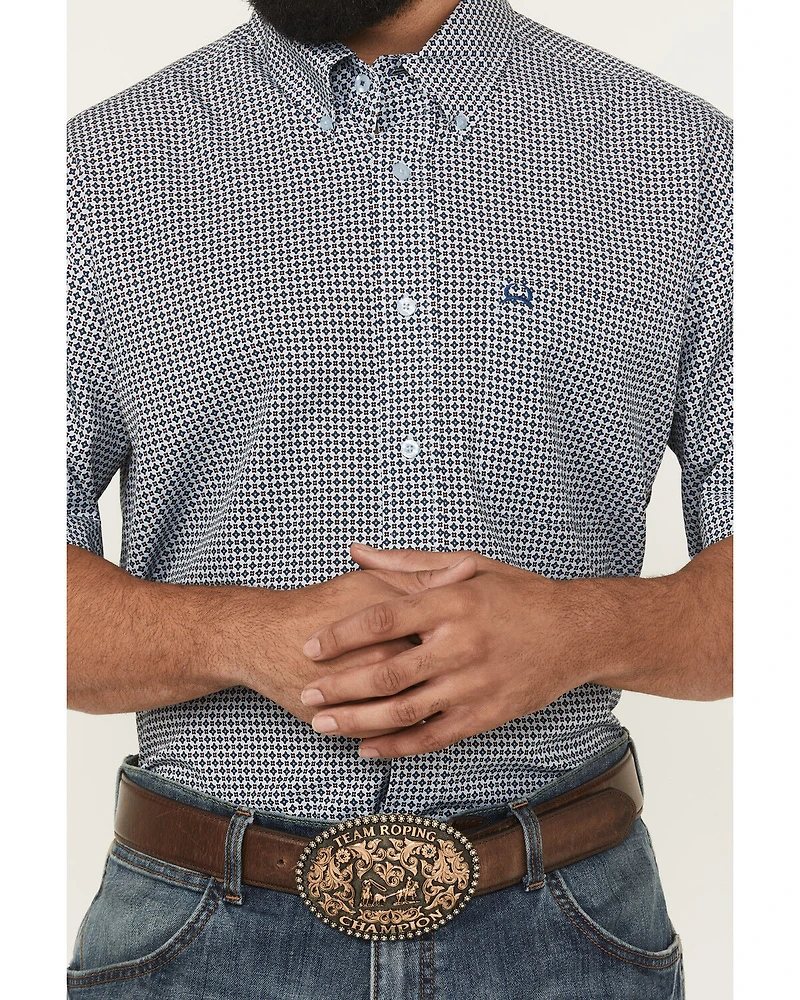 Cinch Men's Geo Print Short Sleeve Button-Down Performance Western Shirt