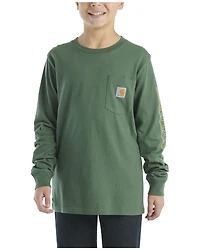 Carhartt Boys' Solid Logo Long Sleeve Pocket T-Shirt