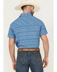 Panhandle Men's Southwestern Print Short Sleeve Snap Performance Western Shirt