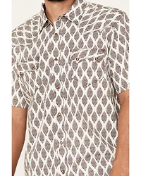 Moonshine Spirit Men's Bar Stool Floral Geo Print Snap Western Shirt