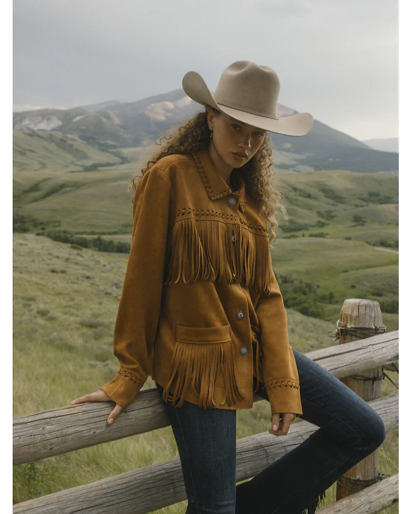 Idyllwind Women's Norton Faux Suede Fringe Shacket