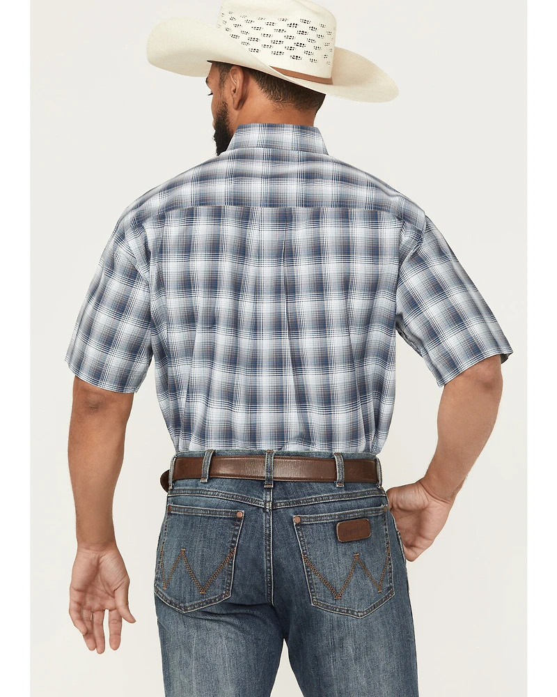 Cinch Men's Plaid Print Short Sleeve Button-Down Western Shirt