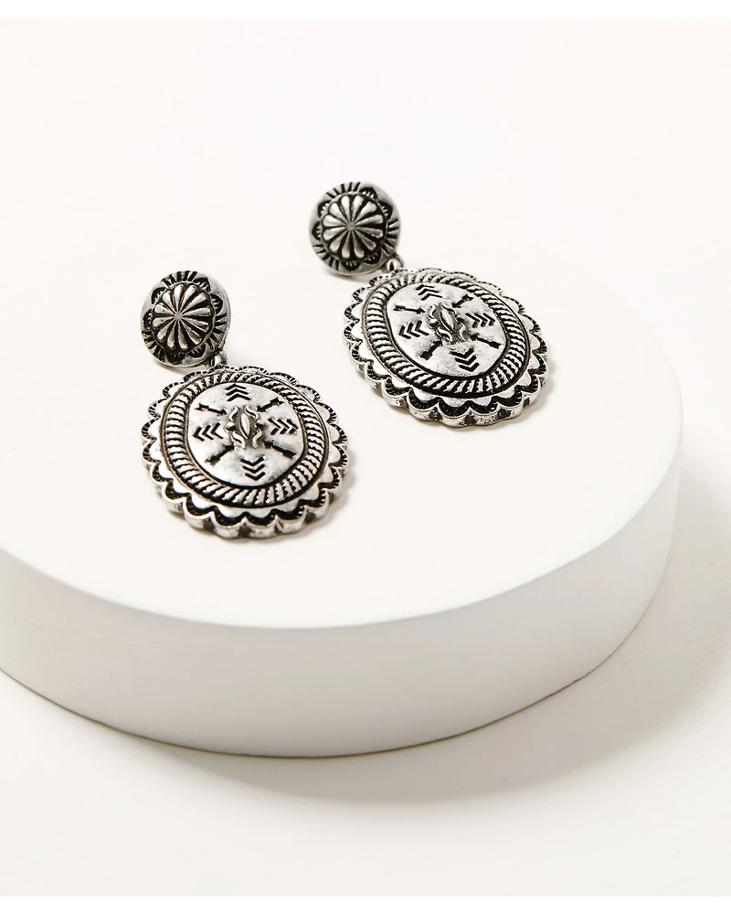 Shyanne Women's Rodeo Sunset Concho Statement Earrings