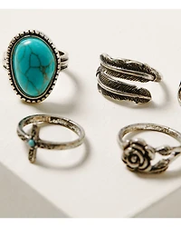 Shyanne Women's Canyon Sunset Turquoise Ring 5-Piece Set