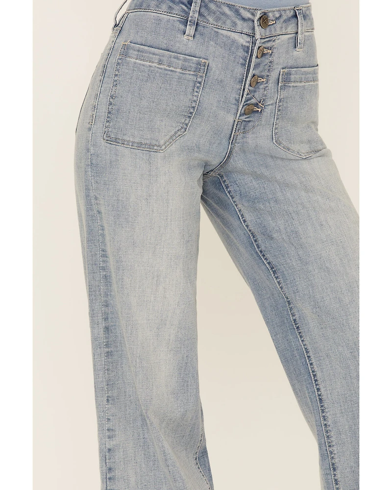 Unpublished Denim Women's Greta Lotus Crop Wide Jeans