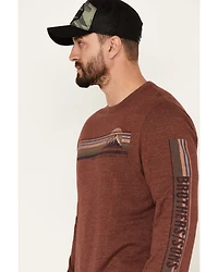Brothers and Sons Men's Color Block Sunset Logo Long Sleeve T-Shirt