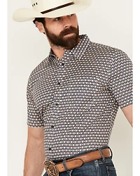 Cody James Men's Everett Geo Print Short Sleeve Button-Down Stretch Western Shirt