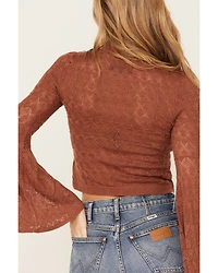 Shyanne Women's Crochet Lace Bell Sleeve Sweater