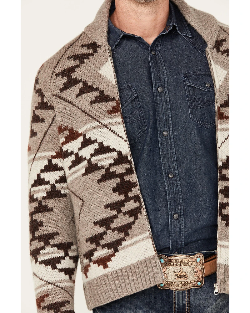 Cody James Men's Carson Southwestern Full Zip Chunky Sweater
