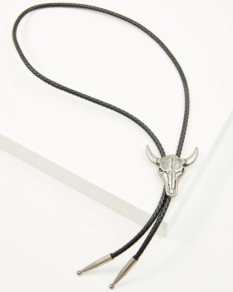 Cody James Men's Austin Antique Silver Steer Head Bolo Tie