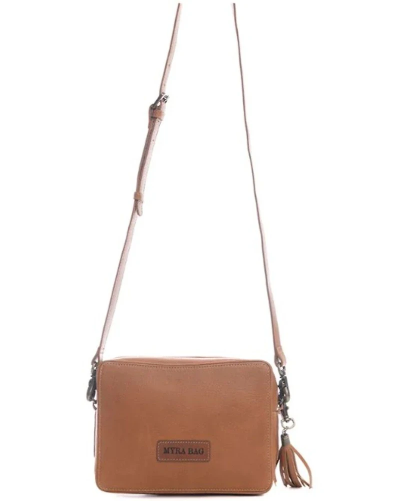 Myra Bag Women's Age Of The Steer Hand Tooled Crossbody Bag