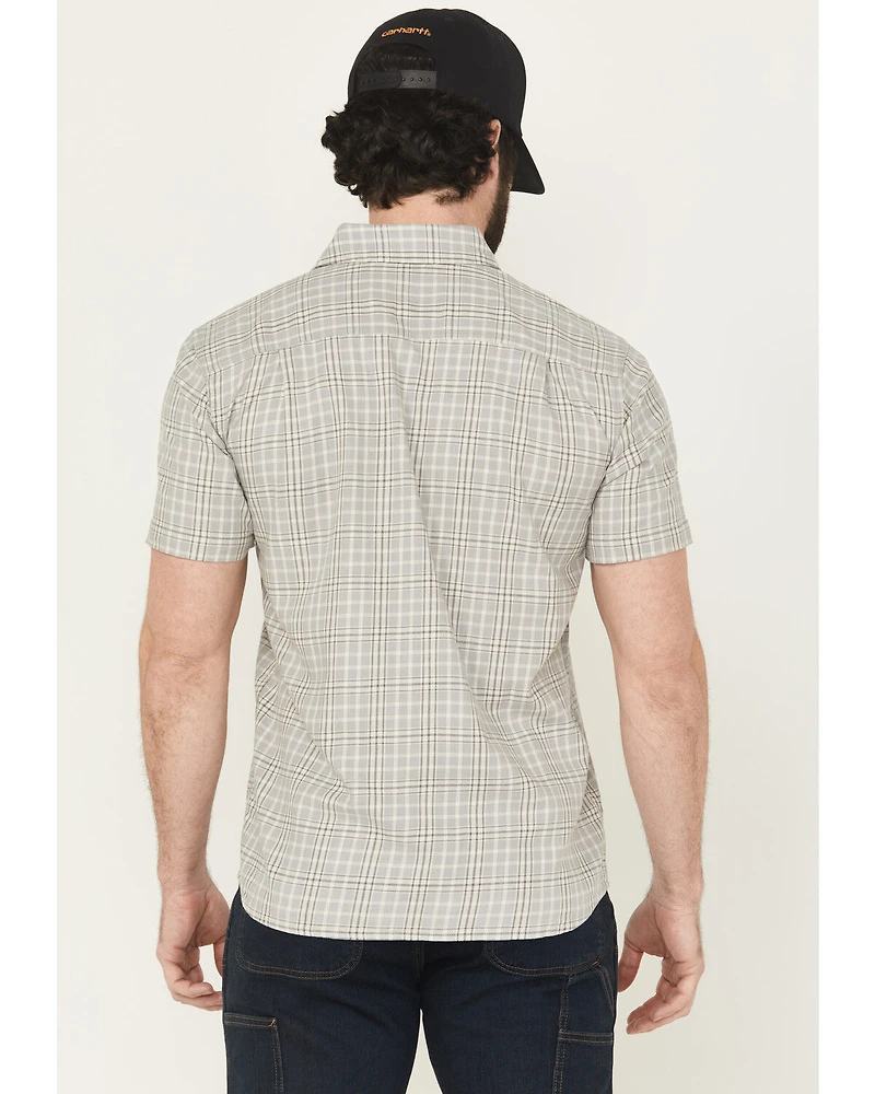 Carhartt Men's Rugged Flex® Relaxed Fit Lightweight Short Sleeve Plaid Print Button-Down Stretch Work Shirt