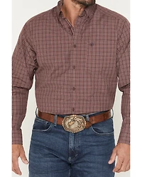 Ariat Men's Pro Series Travis Plaid Print Long Sleeve Button-Down Stretch Western Shirt - Big