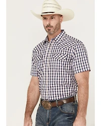 Gibson Trading Co Men's Pointed Arrow 2 Plaid Print Short Sleeve Snap Stretch Western Shirt