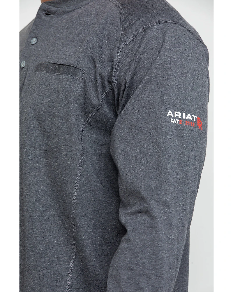 Ariat Men's FR Air Henley Long Sleeve Work Shirt - Big