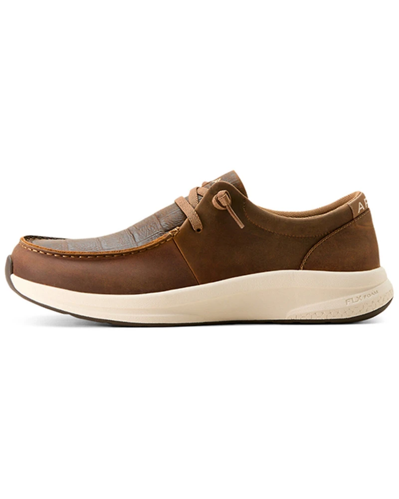 Ariat Men's Buckeye Crocodile Print Casual Shoes - Moc Toe