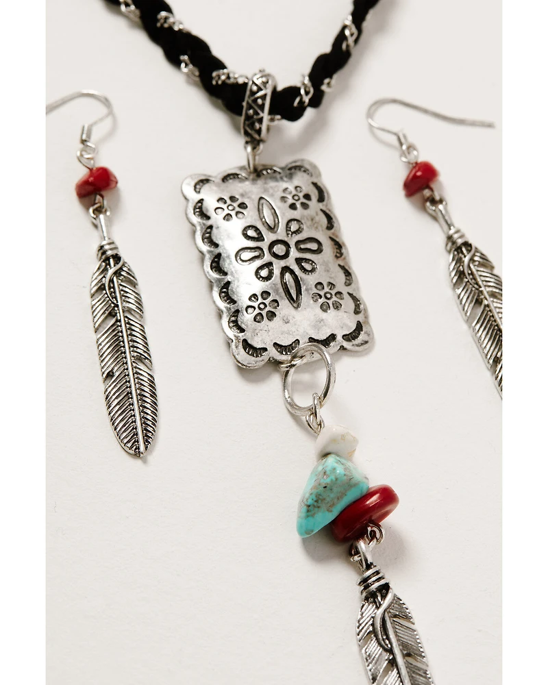 Shyanne Women's Wild Soul Feather Jewelry Set - 2 Piece