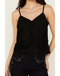 Idyllwind Women's Stafford Fringe Faux Suede Cropped Tank