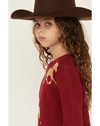 Cotton & Rye Girls' Horse Print Sweater