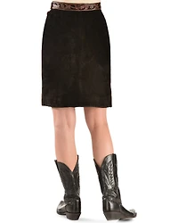 Kobler Leather Women's Tooled & Fringe Sedona Suede Skirt