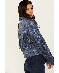 Idyllwind Women's Banbury Printed Faux Suede Moto Jacket