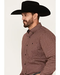 RANK 45® Men's Thorn Geo Print Long Sleeve Button-Down Stretch Western Shirt