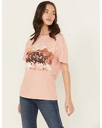 Shyanne Women's Running Horses Short Sleeve Graphic Tee