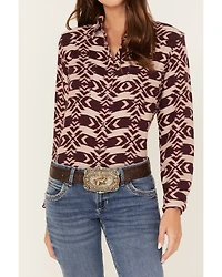 Ariat Women's Billie Jean Southwestern Jacquard Print Long Sleeve Button-Down Shirt