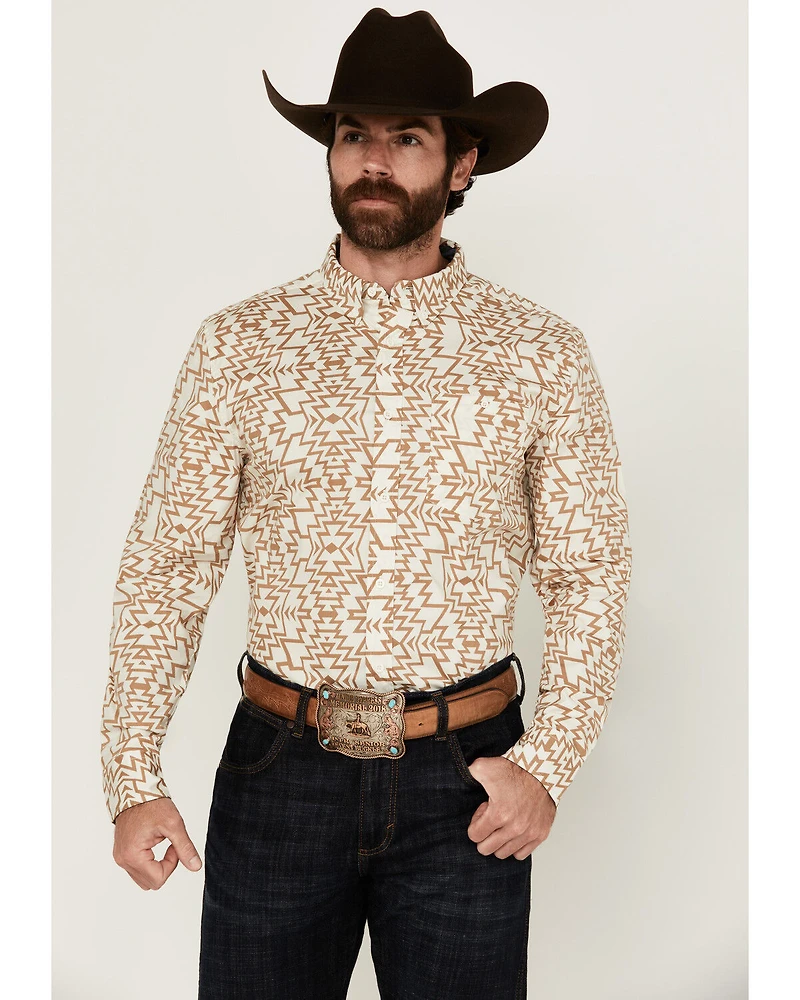 RANK 45® Men's Trinidad Southwestern Print Long Sleeve Button-Down Stretch Western Shirt